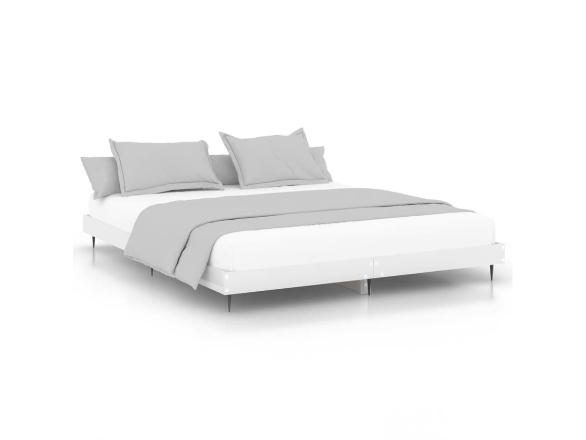 Bed Frame, Bed Frames Vidaxl Branco Madeira Processada (160 X 200 Cm)
