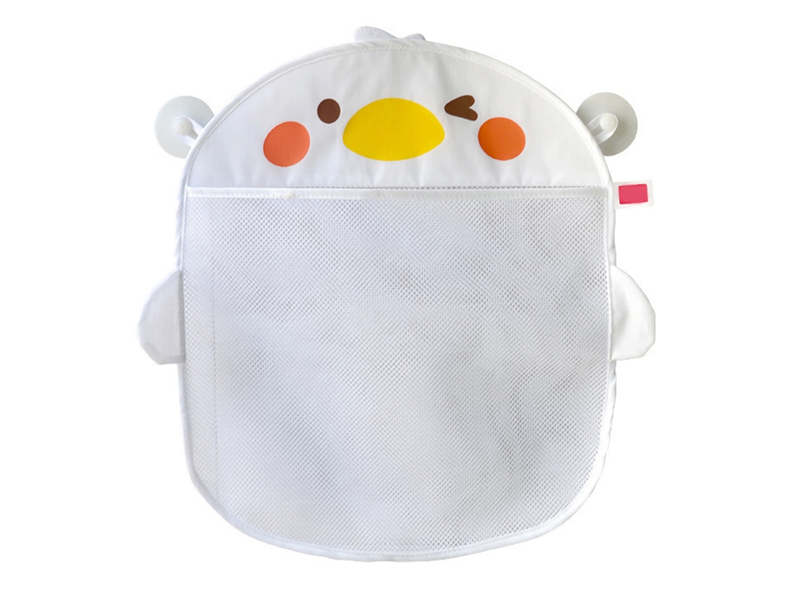 Mali bolsa Suspensa Malha para Brinquedos de Banheiro Infantil com Ventosa Design Cartoon Branco