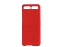 Mali capa de Couro Protetora para Samsung Galaxy Z Flip Anti risco Tipo 1 Vermelha