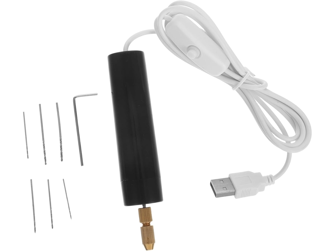 Mini Furadeira Elétrica Portátil Com Broca E Chave Inglesa Para