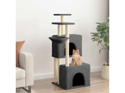 Vidaxl Árvore P/ Gatos C/ Postes Arranhadores Sisal 122cm Cinza-escuro
