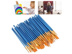 Set De 50 Pinceis De Pintura Com Cerdas De Nylon Para Água E Pintura A Óleo Arte Criativo