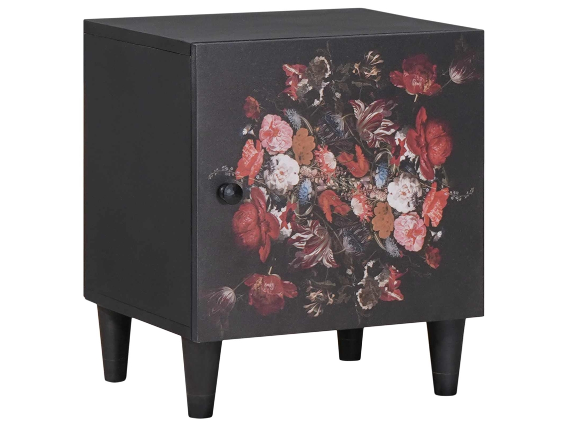 Conjunto 1 Mesa-de-cabeceira Vidaxl Preto Madeira De Mangueira Maciça (40 X 33 X 46 Cm)