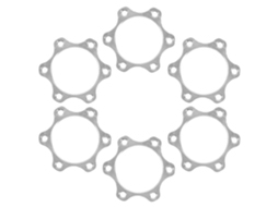 Conjunto De 6 Adaptadores Cubo Freio A Disco 44 Mm Com Flange Em Liga Alumínio Prateado.