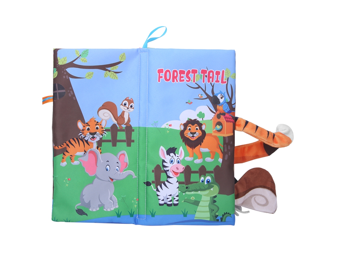 Mali livro de Tecido Lavável para Bebê com Animais Selvagens Interativo Educativo 0 3 Anos