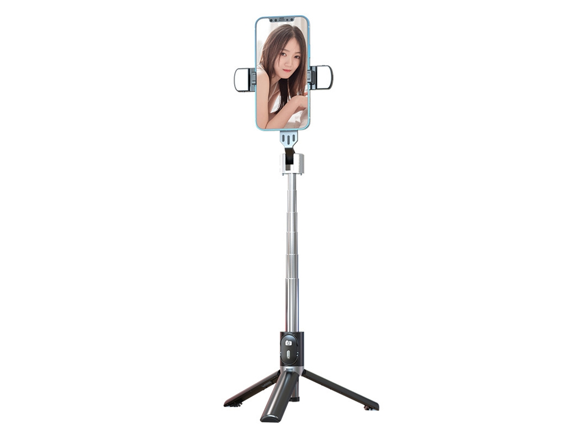 Tripé Portátil Para Celular Com Bluetooth E Luz Dupla Para Selfies.
