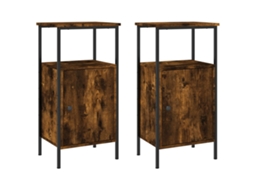 Bedside Cabinet, Bedside Cabinets Vidaxl Marrom Madeira Processada (n/a)