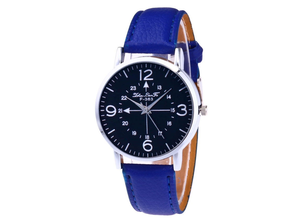 Reloj De Pulsera Unisex De Cuarzo Con Dial Redondo Para Hombres Y Mujeres Azul