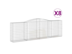 Gabion Basket, Gabion Baskets Vidaxl Prateado Ferro (400 X 50 X 120/140 Cm)
