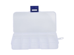 Caixa Organizadora de Artesanato 10 Compartimentos Plástico Pp Transparente 13x7x2.5cm | S/MARCA