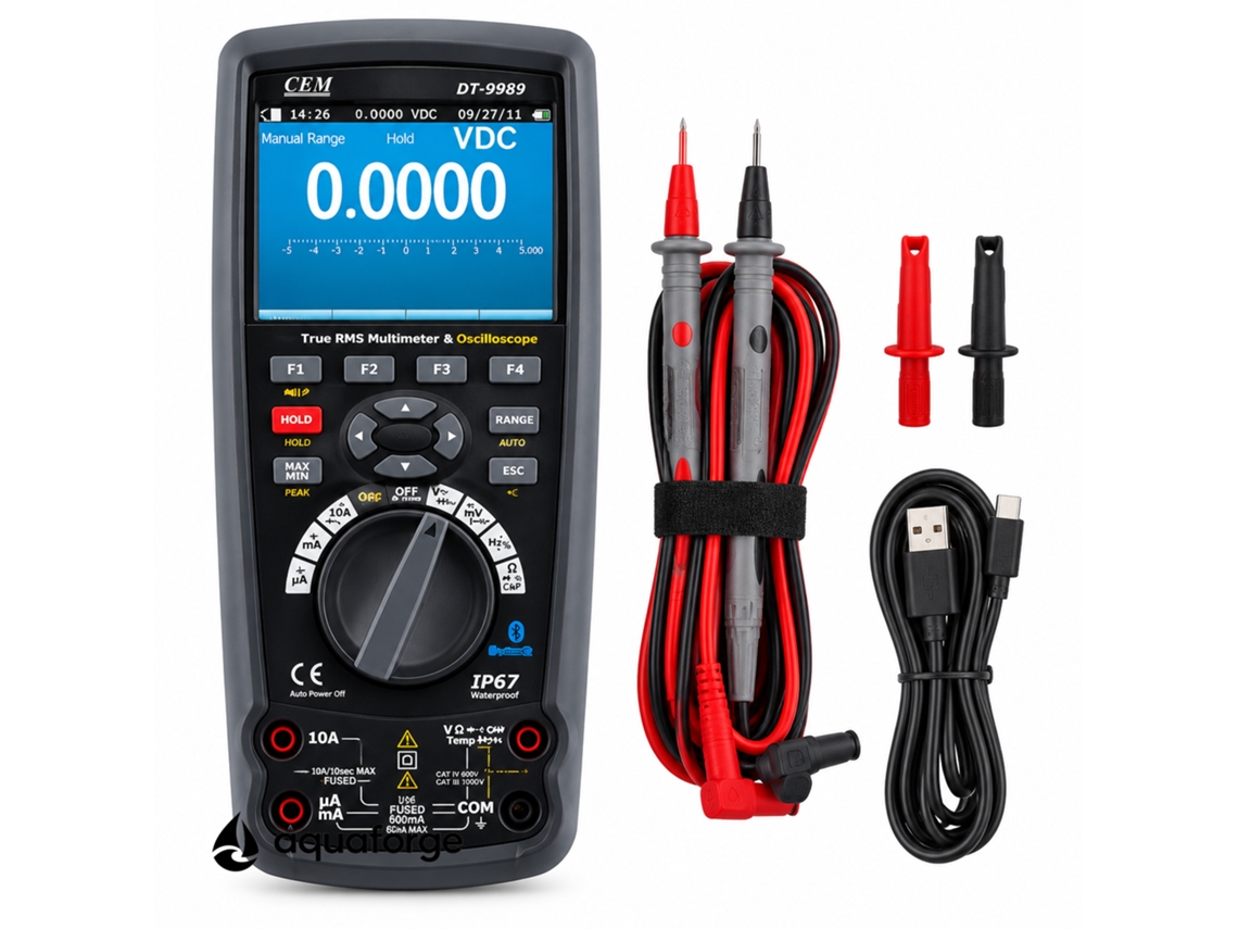 Multímetro Com Osciloscópio Aquaforge Dt-9989, Osciloscópio, Bluetooth