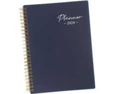Caderno de Trabalho Agenda Portátil A5 Transparent Spiral Pocket 2024 Para Escolaridade E Escritório