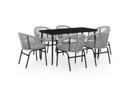Maison Exclusive - 7 Pcs Conjunto De Jantar Para Jardim Cinzento