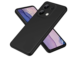 Capa Para Xiaomi Redmi Note 13 (4g) Gel Tpu Silicone Capa Preta Gtrpesp Protetor De Tela De Vidro Temperado Movilearvayotoy