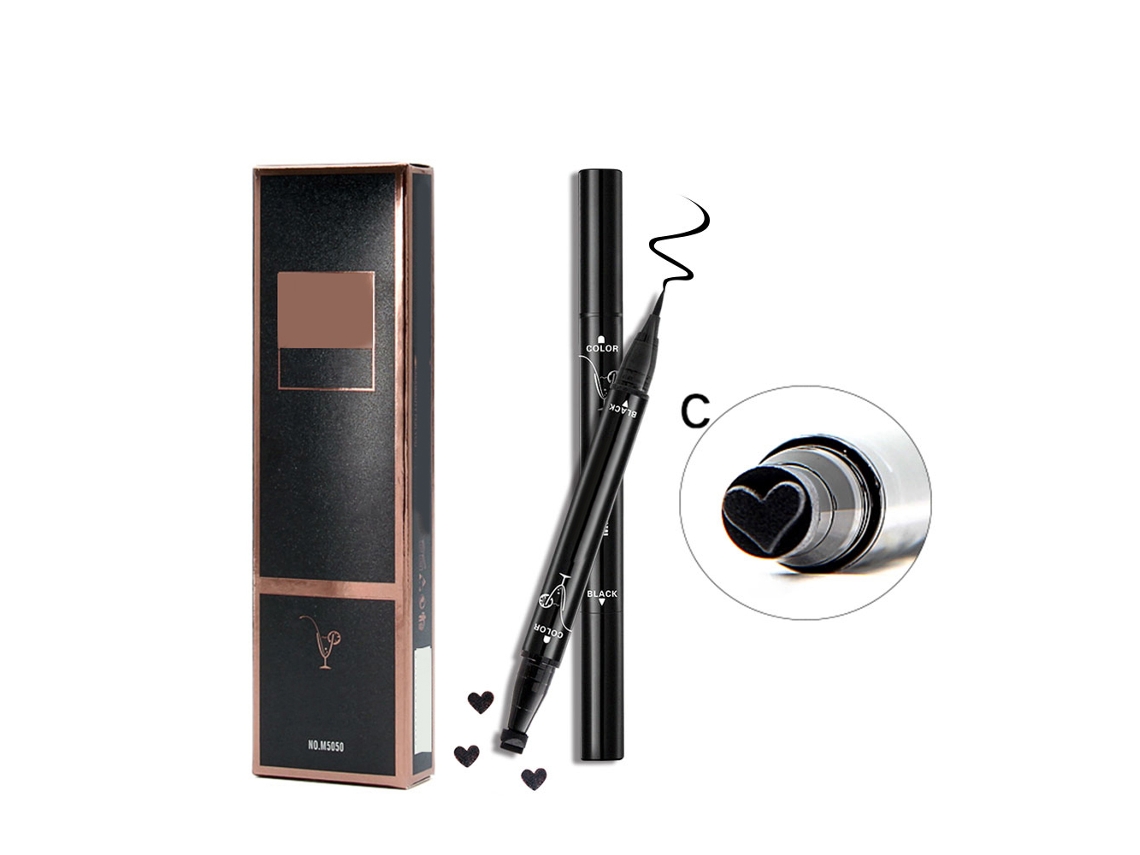 Lápiz De Eyeliner Sellado De Cabeza Doble Impermeable Con Textura Líquida Suave Y Duradero