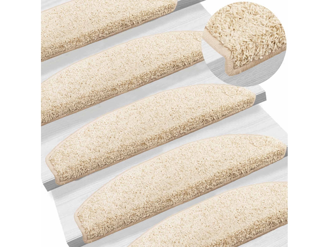 Tapetes Adesivos para Escadas Semicircular 15 Pcs Marrom Claro MAISON EXCLUSIVE