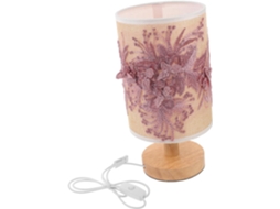 Luminária De Mesa Usb Em Tecido, Luminária De Cabeceira Com Cúpula Floral, Iluminação Artística Para Escritório E