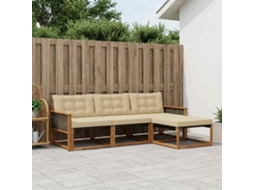 Vidaxl Conjunto De Sofás Para Exterior 4 Unid. Natural E Bege