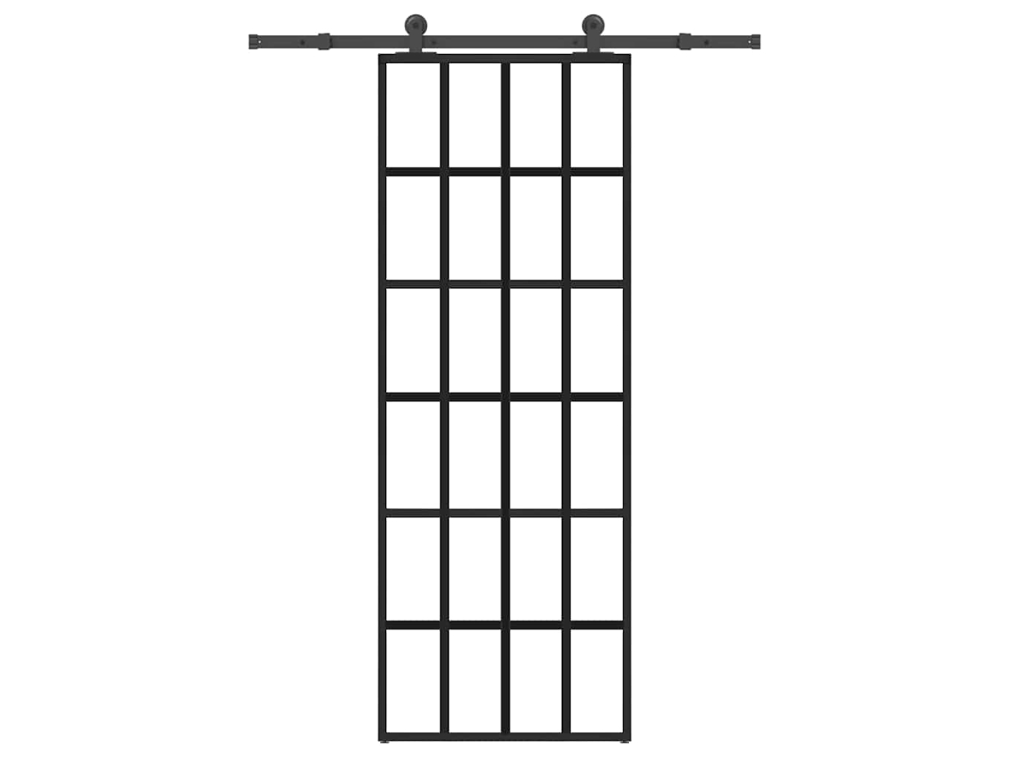 Vidaxl Porta Deslizante C/ Conj. Ferragens 76x205cm Vidro Esg/alumínio