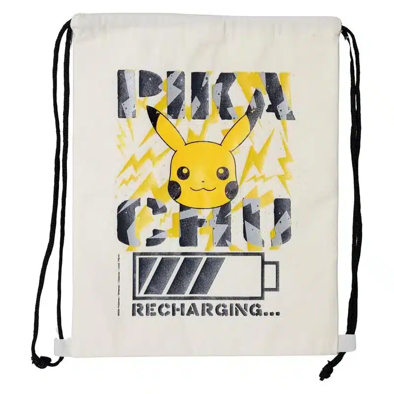 Mochila Saco Con Cuerdas Pikachu Cargando Blanca 75755 Stor Más De 3 Añosp24stor