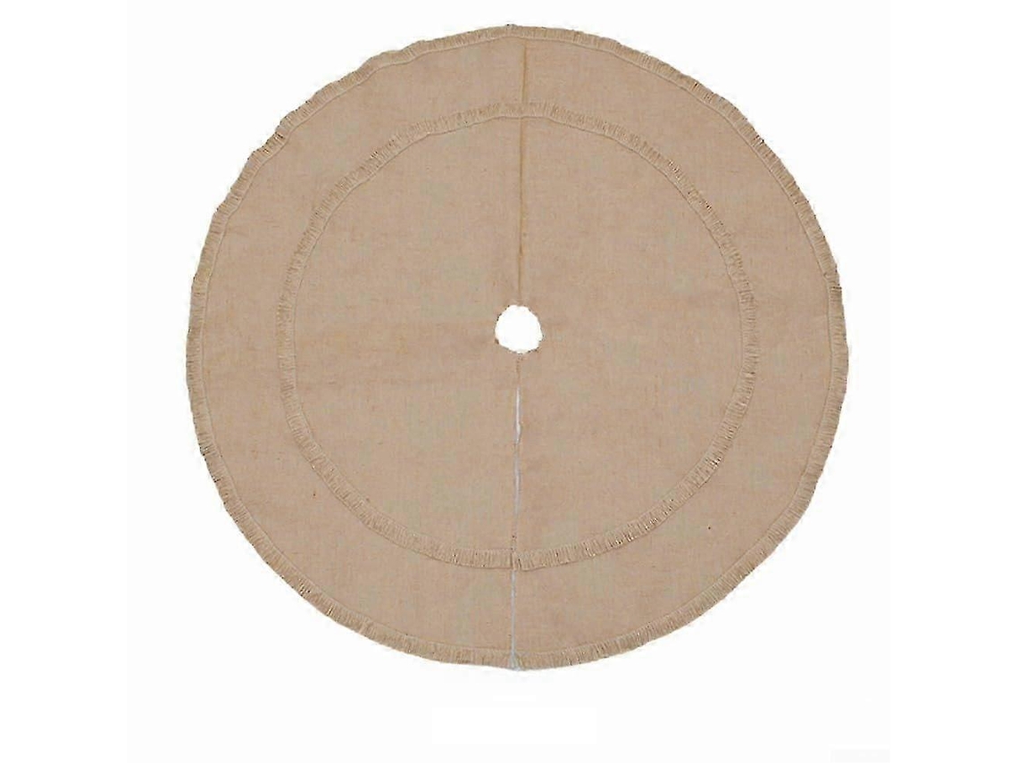 Saia Para Árvore De Natal De Camada Dupla, Em Juta E Poliéster, 122 Cm (48 Polegadas), Estilo Rústico, Compatível Com Árvores De Diversos Tamanhos.