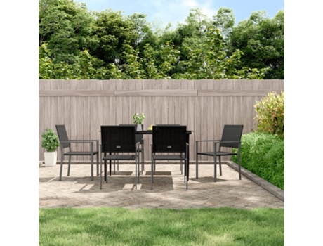 Vidaxl Cadeiras Jardim 6 Pcs 54X62,5X89 Cm Vime Pe Preto