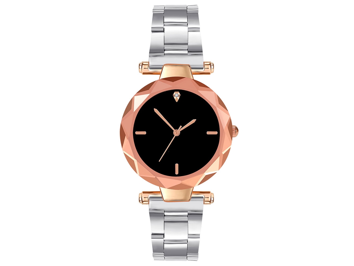 Relógio de Pulso Feminino Zhoulianfa Casual com Quartzo e Strass Prata