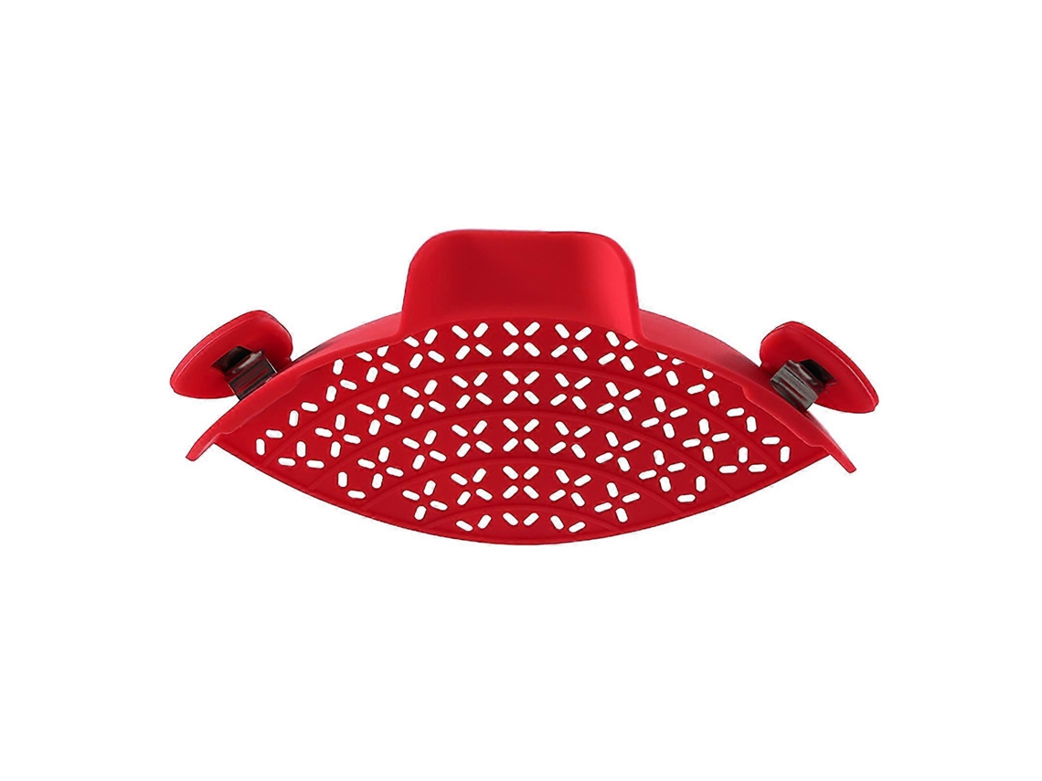 Escorredor de massa de silicone 2023, utensílio de cozinha com clipe para panelas, resistente ao calor, para carnes, legumes e frutas, vermelho