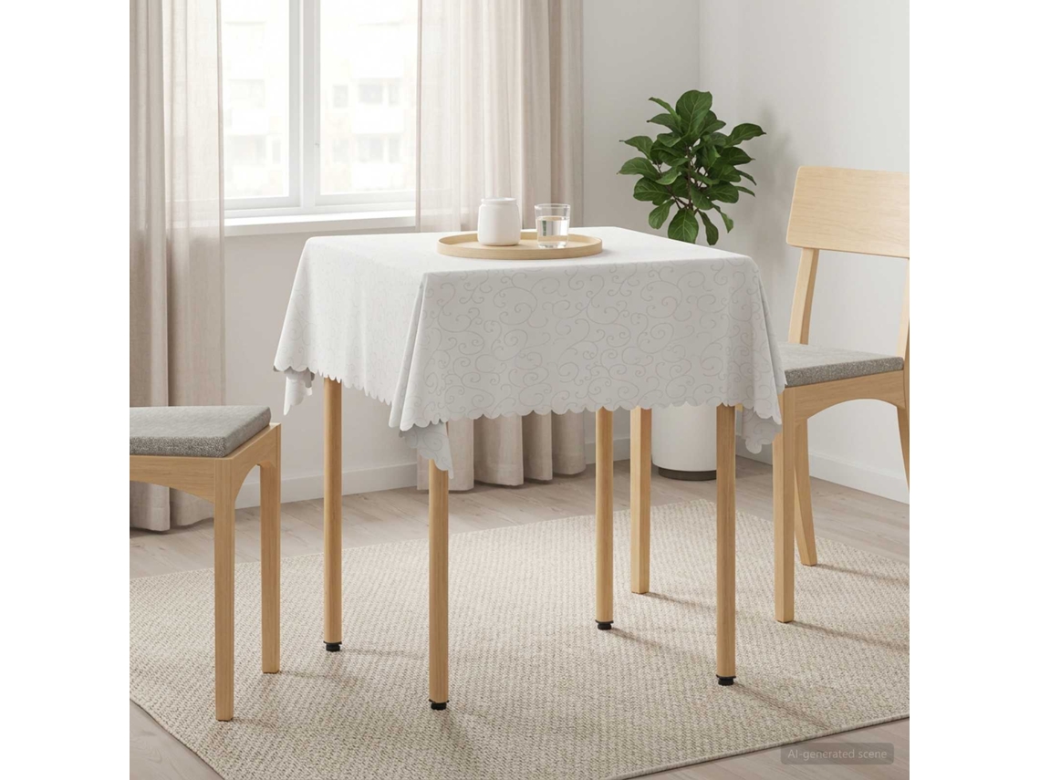Vidaxl Toalha De Mesa Retangular Branco 140 X 140 Cm