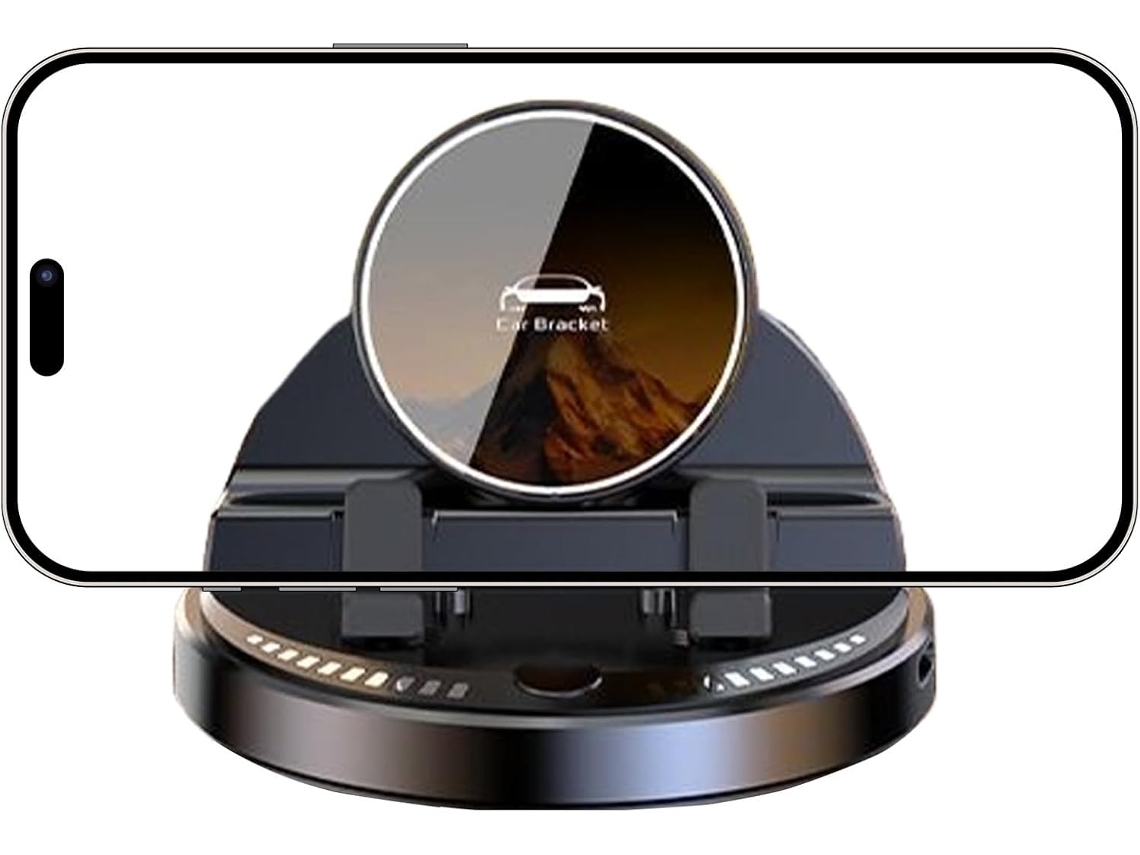 Suporte para celular veicular, carregador semi-fio com sensor giratório inteligente