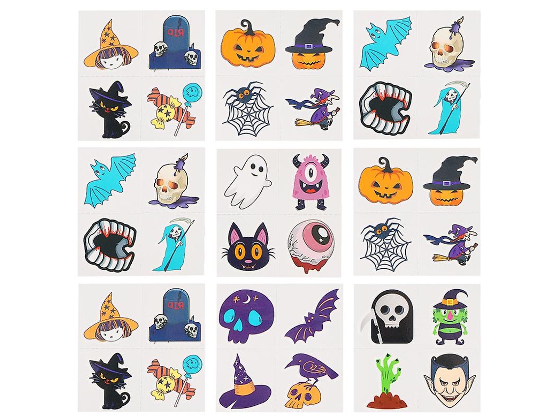 36 Folhas De Adesivos De Tatuagens De Halloween Para Decorações De Halloween Allinless