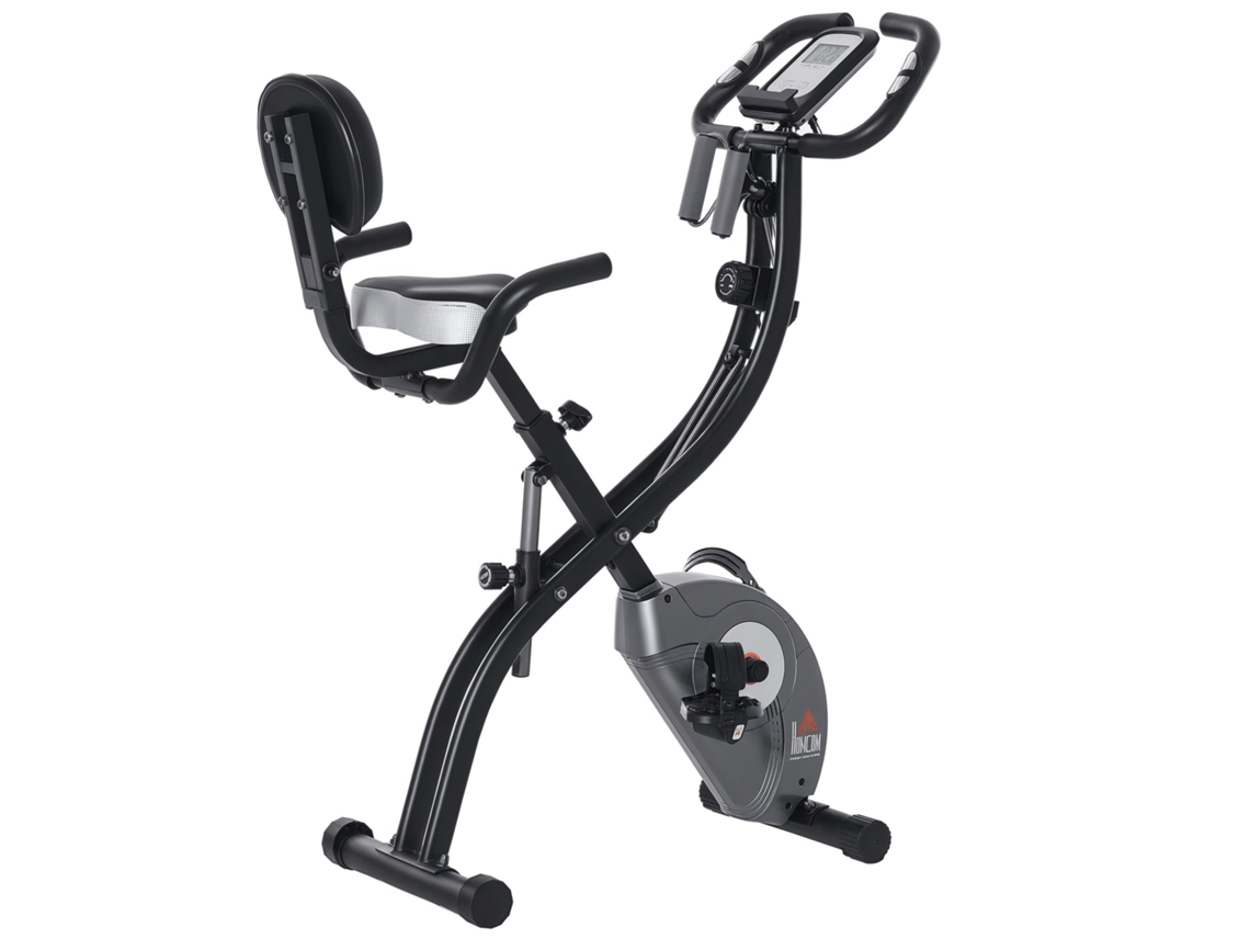 Bicicleta Estática Dobrável Com Volante De Inércia De 1,5kg Sensor De Pulso Tela Lcd Resistência Ajustável Em 8 Níveis E Assento Regulável