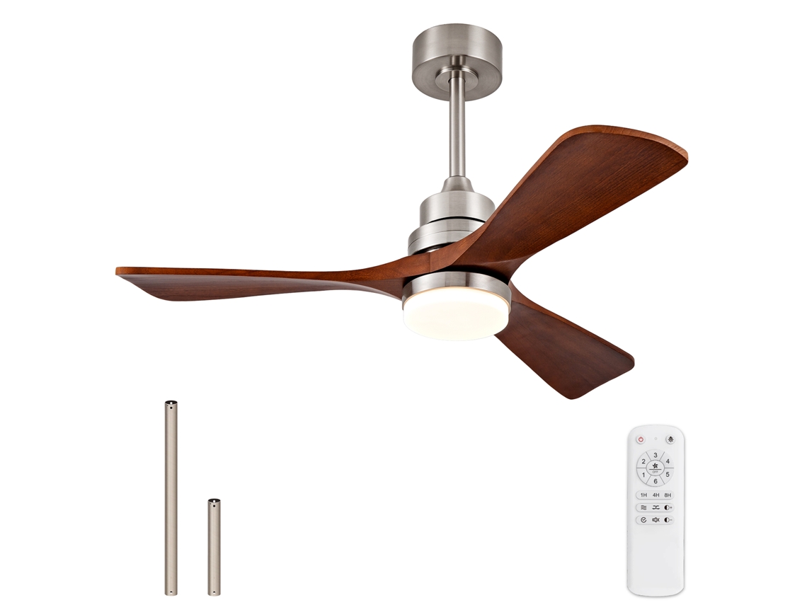 Ventilador Teto 42 Pol Madeira com Luz Controle Remoto Externo BRAVENTO