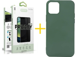Capa + 1 Película de Vidro Anti-Spy iPhone 13 Mini ACCETEL Silicone Líquido Verde
