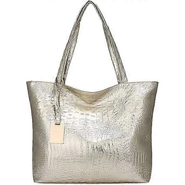 Bolsas Femininas AQUAFORGE com Alça de Ombro, Grande, Moderna, Estilo Professora, Cor Dourada