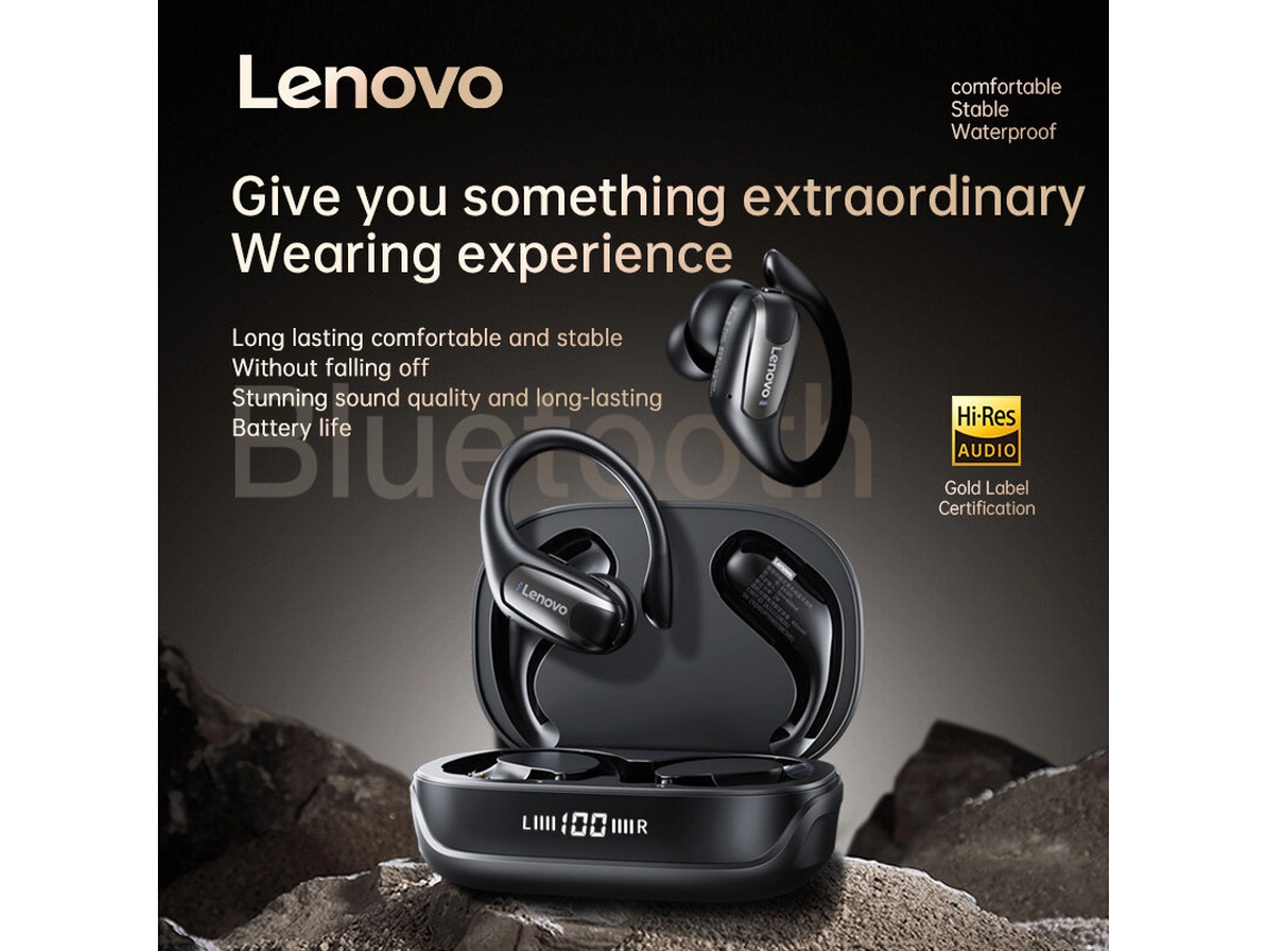 Auscultador Lenovo Ea305 Tws Com Ecrã Digital de Led, Sem Fios, Bluetooth 5.4, Diafragma Grande De 14,2 Mm, Som Panorâmico De 360 graus, Bateria Com Du