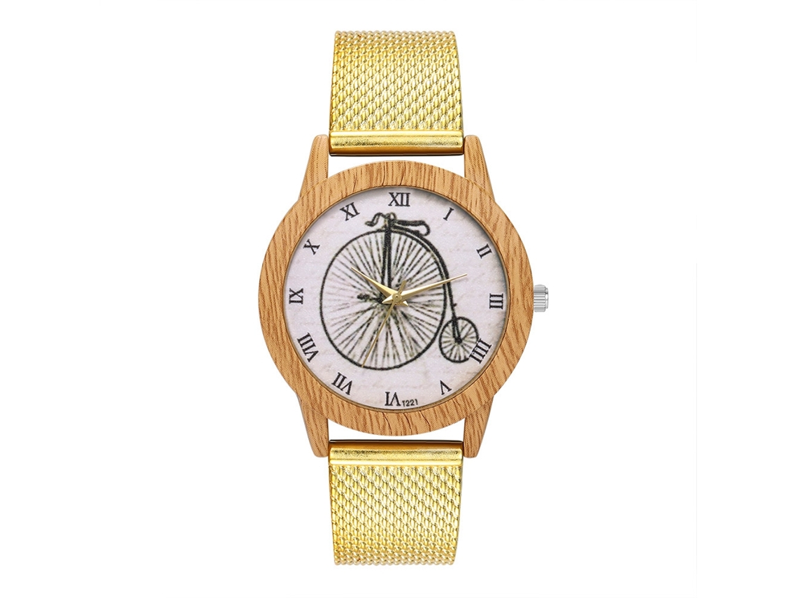 Reloj Analógico De Cuarzo Con Correa De Malla Acero Para Mujer Y Hombre Zhoulianfa (oro)