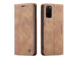 Capa De Couro Retrô Para Celular Com Aba, Protege O Cartão.marrom - Samsung S20