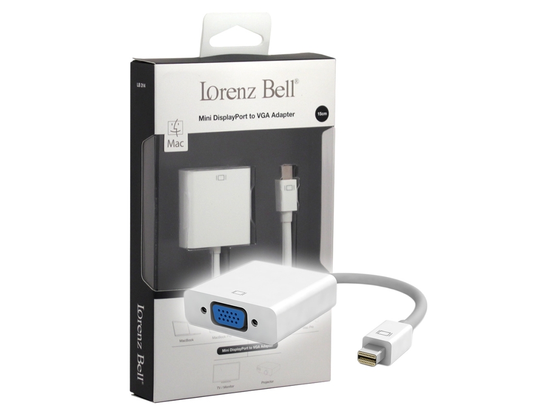 Adaptador LORENZ BELL LB314 (Outlet Caixa Aberta - MacBook - Mini DisplayPort - VGA - 15 cm)