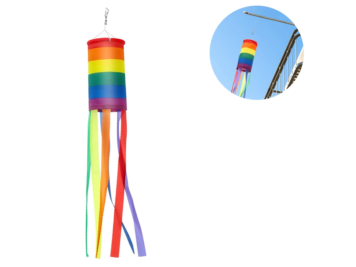 Biruta Em Espiral Com Arco Íris, Diversão Atraente Para Espaços Ao Ar Livre, Decoração Multiuso, Decoração Durável Para Pendurar Ao Ar Livre, Resisten