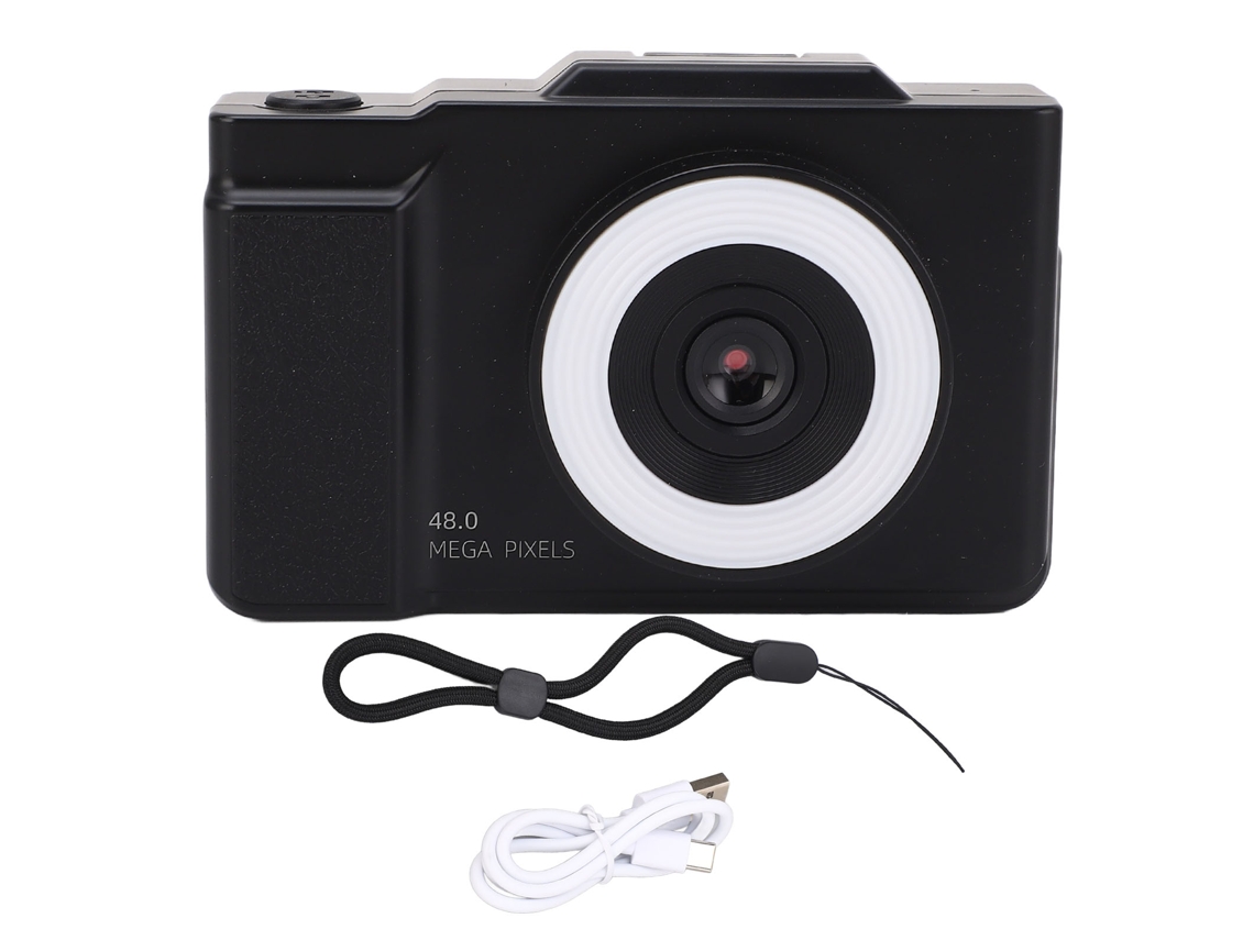 Ccd Camera Vintage 2.8in Ips Screen Hd 1080p 48mp 16x Zoom Digital Home School Student Selfie Camera Black LAXISCREED
