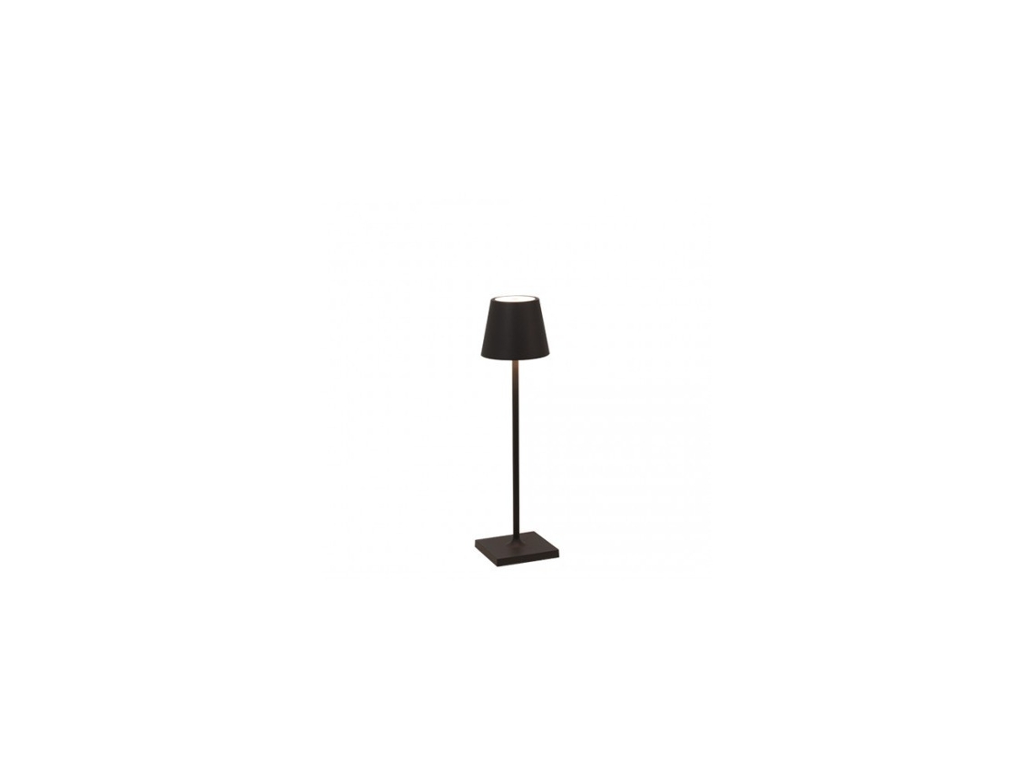 Candeeiro de Mesa Poldina Pro Micro Led Preto Recarregável e Regulável ZAFFERANO