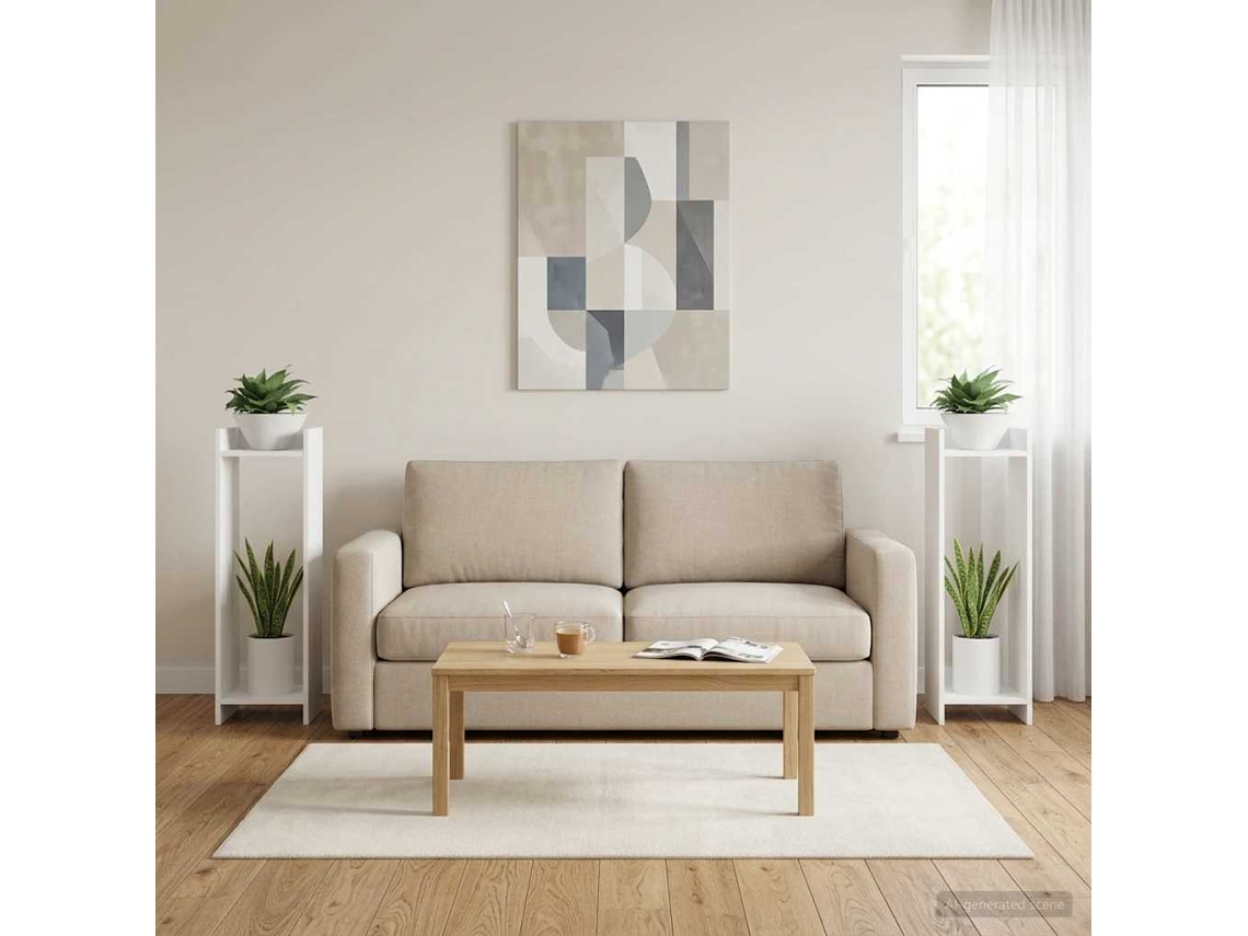 Vidaxl Suporte Para Plantas 2 Unid. Branco 30 X 30 X 100 Cm