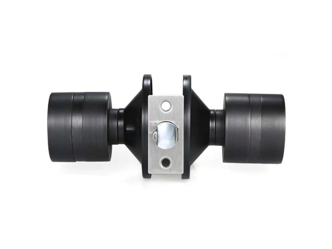 Fechadura Digital Laxiscreed Com Senha E Acabamento Escovado Preto Para Porta Esférica