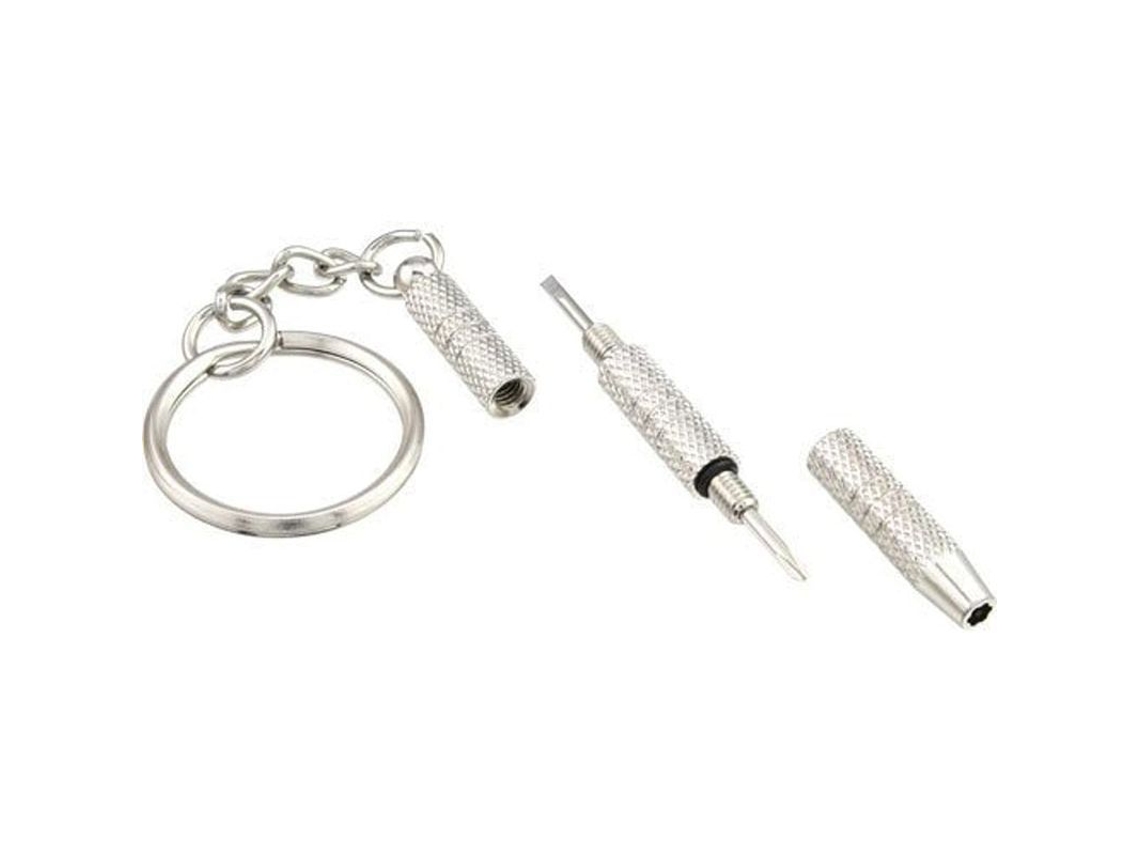 Set De 2 Mini Chaves De Fenda Para Óculos Com Chaveiro Chave De Fenda Plana E Phillips