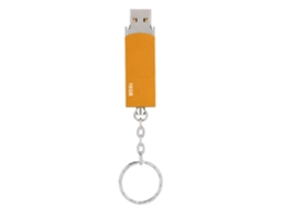 Ultra Fino Pen Drive Chaveiro Impermeável De Metal 16g Em Ouro Luz Dourada
