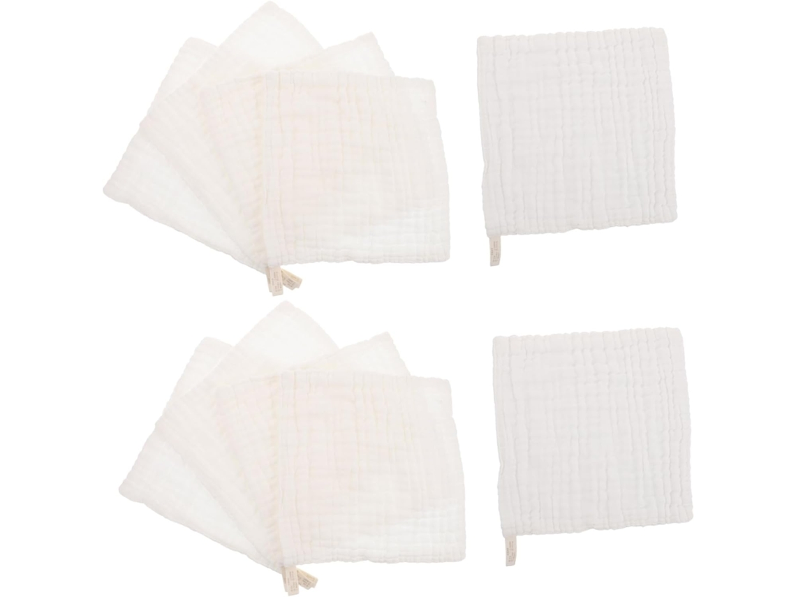 Conjunto de 10 toalhas de rosto quadradas, toalhas molhadas para bebês.