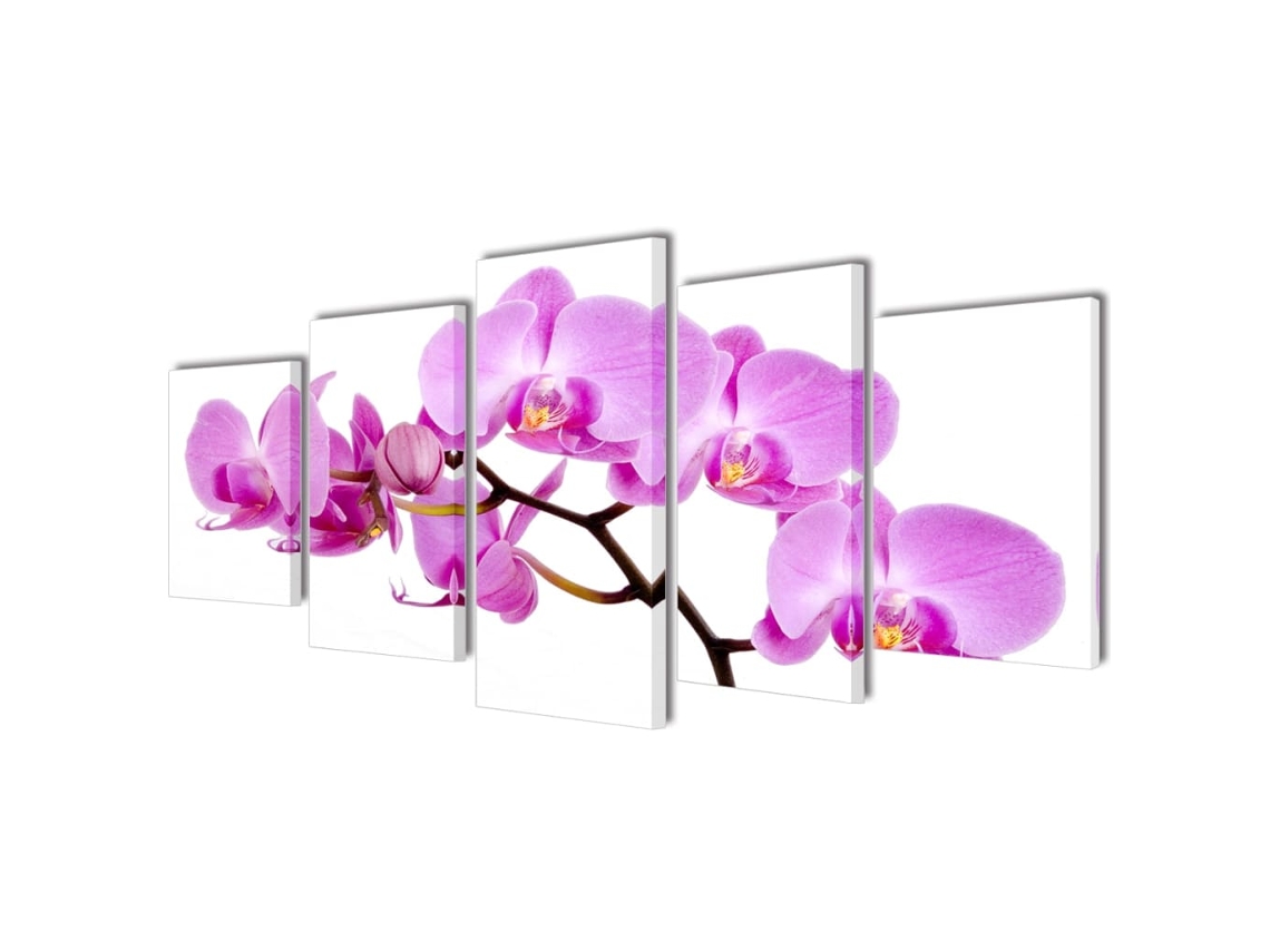 Políptico Com Impressão Orquídea 100 X 50 Cm