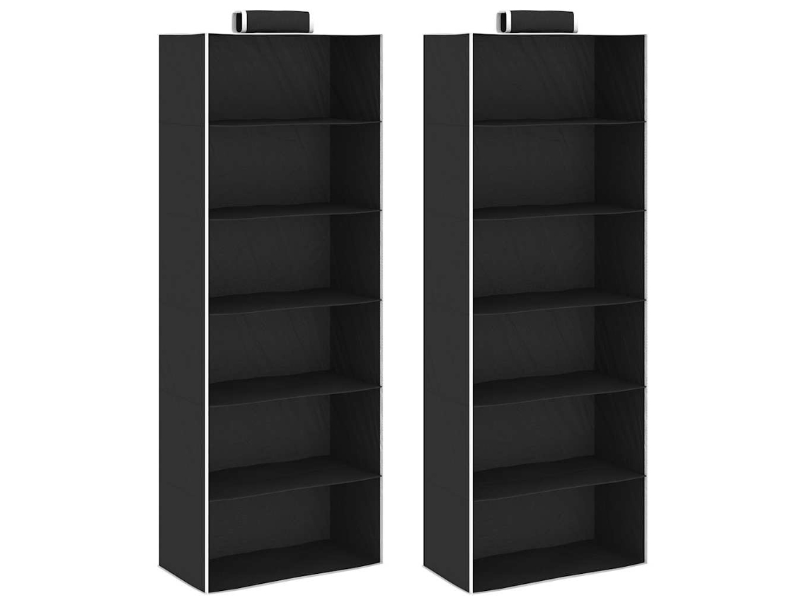 Vidaxl Arrumação Suspensa Para Armário 6 Compartimentos 2 Pcs Tecido
