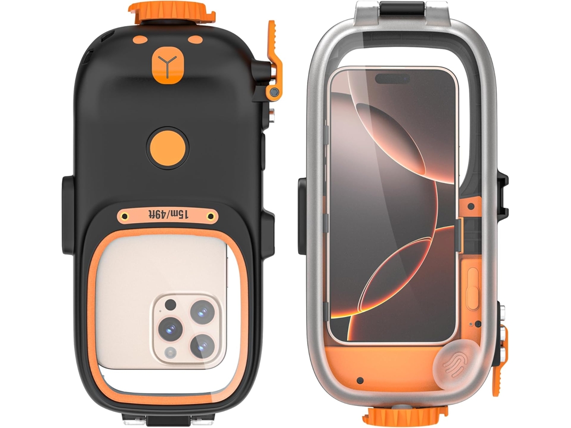 Capa À Prova Dágua Para Mergulho Para Iphone 17/16/15/14/13 Pro Max Air E Samsung S25/s24/s23/s22 Ultra/plus Preta Panoona